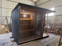 Cabin ngoài trời Phòng xông hơi khô kết hợp buồng tắm vòi sen Cấu trúc bằng gỗ nguyên khối Hệ thống sưởi bằng điện